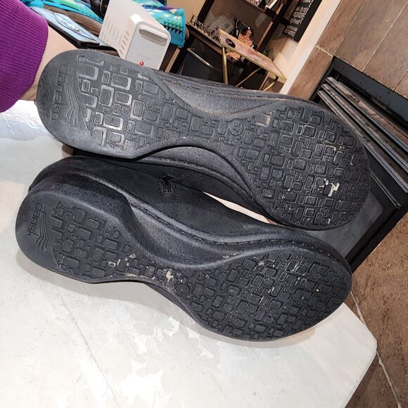 DANSKO LIZA 6.5/7 Black Suede Side Zip Up Prairie Boho Grunge Heel Ankle Boots - Picture 8 of 10